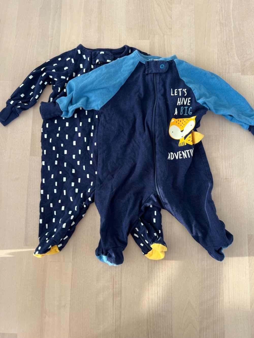 Gerber 2 Pack Fox and Dots Pajamas 100% Cotton Newborn